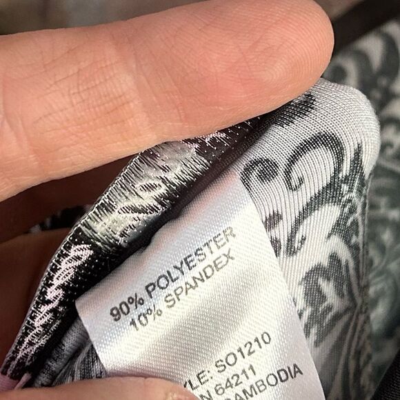 5 for $25🔥Linea Donatella Black Paisley Sleeveless Nightgown XL - Picture 4 of 5